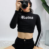 "ROME" Turtleneck Crop Hoodie