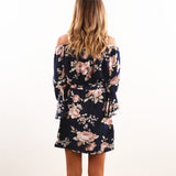 Floral Shoulder- Off Dress