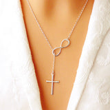 Infinity Cross Charm Necklace