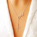 Infinity Cross Charm Necklace