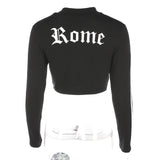 "ROME" Turtleneck Crop Hoodie