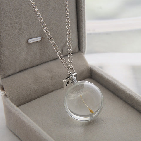 Dandelion Crystal Necklace